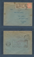 Bolivia. 1935 (18 July) Sucre - Macao, Asia (19 Sept) Via Hong Kong Bolivia - Paraguay Chaco War Censor. Reverse Red Cac - Bolivie