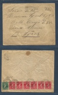 Argentina. 1894 (22 Dic) Estacion Nueva Roma - Buenos Aires. Registered AR TPO Reverse Multifkd Envelope With Superb R-c - Autres & Non Classés