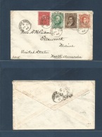 Argentina. 1886 (4 Nov) Buenos Aires - USA, Me, Ellsworth Multicolor Fkd Comercial Envelope, Early Mixed Issues At 12c R - Autres & Non Classés