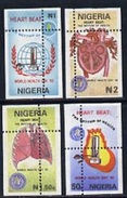 Nigeria 1992 World Health Organisation Set Of 4 Unmounted Mint Singles With Horiz & Vert Perfs Grossly Misplaced - Oddities On Stamps