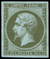 Essais 14B : 20c. T II, Vert Olive Sur Bleu, TB - Other & Unclassified