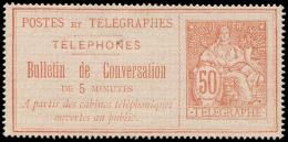 Téléphone 9 : 50c. Rouge Sur Rose, TB - Other & Unclassified