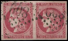 49b  80c. Rose Vif, PAIRE Obl. GC 809, TB. Br - Sonstige & Ohne Zuordnung