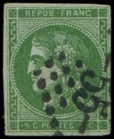 42Be  5c. Vert TRES Foncé, R II, Obl. GC 55, Jolie Nuance, TB. C - Altri & Non Classificati