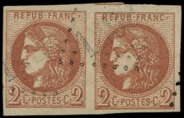 40B   2c. Brun Rouge, R II, PAIRE Obl. GC, TTB - Altri & Non Classificati