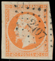 16   40c. Orange, Grandes Marges, Amorce De Voisin à Droite, Obl. PC 2497, Superbe - Autres & Non Classés