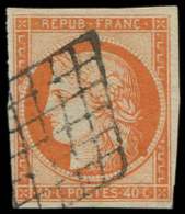 5    40c. Orange, Oblitéré GRILLE, TB - Altri & Non Classificati