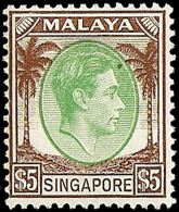 SINGAPOUR 20A : 5$. Brun Et Vert, Dentelé 14, TB - Autres & Non Classés