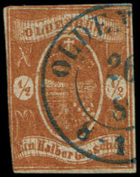 ALLEMAGNE (ANCIENS ETATS) OLDENBOURG 11 : 1/2g. Brun-rouge, Obl. Càd, Court Au Filet, B/TB. C - Sonstige & Ohne Zuordnung