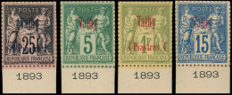 VATHY 1, 4, 6/9 : NON DENTELES Sur Bristol, DENTELURE FIGUREE, Bdf Mill. 1893, TB - Sonstige & Ohne Zuordnung