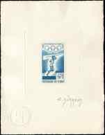 TCHAD PA 19 : J.O. Tokyo 1964, épreuve D'artiste Bleu-vert, Signée, TB - Other & Unclassified