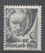 German Occupation, Rhine Palatinate 1947. Scott #6N1 (M) Beethoven * - Sonstige & Ohne Zuordnung