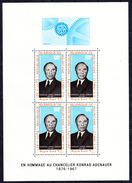 EUROPA - 1967 - MAURITANIE - Bloc N° 4 -  KONRAD ADENAUER CHANCELIER FEDERAL D'ALLEMAGNE DE 1949-1963. - 1967