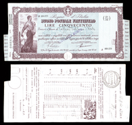 [NC] BUONO POSTALE FRUTTIFERO 500 LIRE 1941 REGNO D'ITALIA (nc1649) - Other & Unclassified