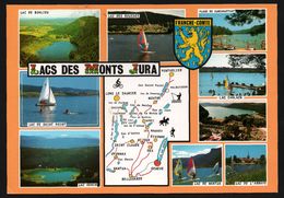 Carte Géographique Lacs Des Monts Jura - Blason - Lac Genin - Lac Chalain - Bellegarde - Multivues - CELLARD - 1997 - Franche-Comté