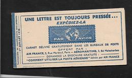 Erinnophilie AIR FRANCE Carnet De 10 Vignettes PAR AVION Complet Neuf Daté 1.7.1938  ...G - Aviación