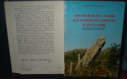 DES SOURCES DE L'ALLIER AUX SOURCES DE L'ARDECHE ET DE LA LOIRE.M.L.Barbaray.Ed Lacour.127 Pages - Limousin