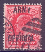 GB Scott O60 - SG O49, 1902 Army Official 1d Red Used - Officials