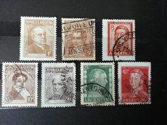 RARE SET LOT 1+5+8+10+20+25+40 CENTAVOS CORREOS ARGENTINA USED  STAMP TIMBRE - Used Stamps