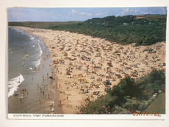 Postcard South Beach Tenby Pembrokeshire [ Eye ] & RM Undelivered Sticker My Ref B2110 - Pembrokeshire