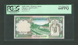 Saudi Arabia 5 Rials Correct Khamsa *** With Guarantee PCGS Currency *** Choice UNC - Arabia Saudita