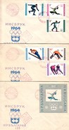 1964 Olympic Games - INNSBRUCK  3 FDC  Red Canceled  BULGARIA / Bulgarie - Winter 1964: Innsbruck