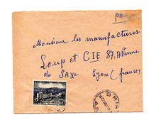 ENVELOPPE DE BRIA POUR LYON DU 22/08/1957 - Lettres & Documents