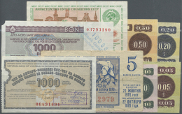 Set Of 8 Different Bon Types From Eastern Europe Containing 1000 Dinara 1983 "National Bank Of Yugoslavia" Cheque... - Other - Europe
