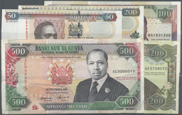 Lot With 15 Banknotes Kenya From The Late 1980's Till 2000 Containing For Example 500 Shillings 1993 P.30 In F+,... - Kenya