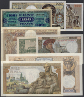 Nice Lot With 67 Banknotes France From 1933 Till 1998, Containing For Example 50 Francs 1942 P.93 In XF, 1000... - Other & Unclassified