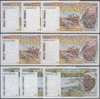 Burkina Faso, Ivory Coast, Mali, Senegal: Set With 31 Banknotes 500 And 1000 Francs West African States With Code... - Other - Africa