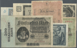 Very Nice Lot With 41 Different Banknotes From All Over The World, Containing For Example 500 Milliarden Mark... - Other & Unclassified