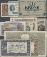 Set Of 38 Banknotes Containing St. Pierre Et Miquelon 5 Francs ND (UNC), Libya 2x 5 Lire Tripolitania ND (2x F) And... - Other & Unclassified