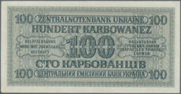 Lot Von 88 Scheinen: Um 1918 11 Scheine Und Bond Certificates 2-1000 Hryven, 24 Scheine Deutsche Besetzung 1942 Mit... - Ukraine