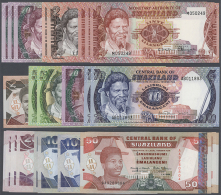 Set Of 25 Banknotes Containing 3x 1 Lilangeni P. 1, 2x 2 Emalangeni P. 8, 2x 5 Emalangeni P. 9, 2x 10 Emalangeni P.... - Swaziland