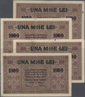 Set With 4 Banknotes 1000 Lei German Occupation In WW I, Banca GeneralÄƒ RomânÄƒ, Ro.479, P.M8 With... - Romania