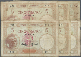 Set Of 6 Notes 5 Francs ND P. 4b, All Used With Folds And Stains, Some Have Minor Border Tears And Holes But No... - Other - Oceania