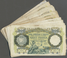 Set Of 34 Banknotes 20 Franga 1945 P. 13, All With Black Overprint / Provisional Issue, All In Similar Used... - Albania