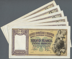 Set Of 6 Notes 100 Franga Ari ND(1926) P. 8 (VF- To F+), Nice Set. (6 Pcs) (D) - Albania