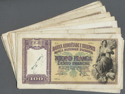 Set Of 18 Banknotes 100 Franga Ari ND(1926) P. 8 (from G-VG To F-.), Nice Set. (18 Pcs) (D) - Albania