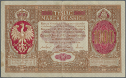 1000 Marek Polskich 1916, Ro.456, P.16, Rare And Seldom Offered Note With Several Handling Traces Like Stained... - Poland