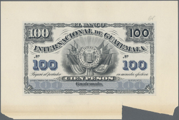 El Banco Intenacional De Guatemala 100 Pesos 1917-25 Front Side Unsigned Remainder, P.S160r, Taped On Cardboard.... - Guatemala