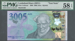 HYBRID Window Test Note By Leonhard Kurz Dated 2005 Showing Portrait Of "Alexander Humboldt", This Test Note Is One... - Specimen