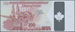 POLYMER Test Note DURANOTE Intaglio Printed With Large Window And Marple Leaf With Additional Small Numbers "100"... - Specimen