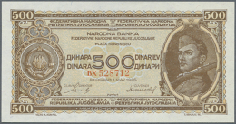 500 Dinars 1945 P. 66a In Condition: UNC. (D) - Yugoslavia