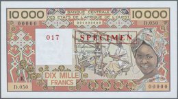 10.000 Francs ND(1977-92) SPECIMEN With Letter "K" For Senegal, P.709Ks In UNC Condition (D) - West African States