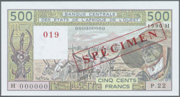 500 Francs 1990 SPECIMEN With Letter "H" For Niger, P.606Hs In UNC Condition (D) - West African States