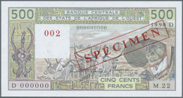 500 Francs 1990 SPECIMEN With Letter "D" For Mali, P.406Ds In UNC Condition (D) - West African States