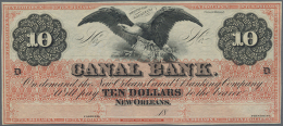 Obsolete Currency Canal Bank, New Orleans 10 Dollars 18xx P. NL, Remainder In Condition: UNC. (D) - Other & Unclassified