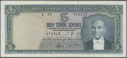 5 Lire L.1930 P. 174 In Very Crisp Orignal Condition, With A Light Center Fold And Light Dint At Border, No Holes... - Turkey